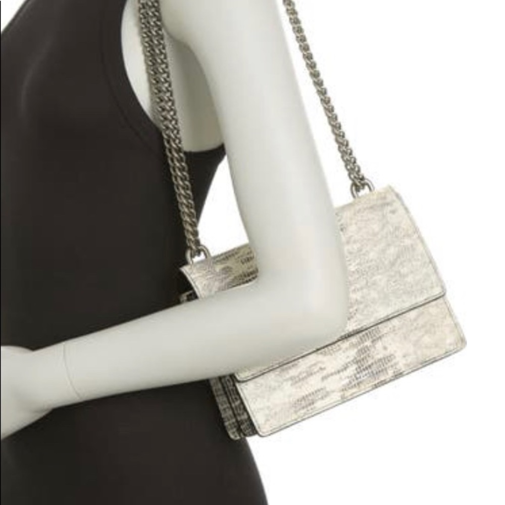 SOLD⛔️Authentic KURT GEIGER LONDON Lizard embossed leather medium flap Crosby - Picture 13 of 15